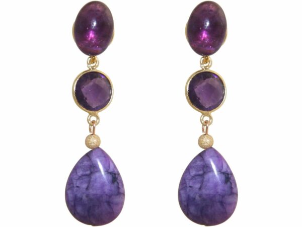 GEMSHINE Ohrringe mit Amethyst Edelstein Tropfen Ohrhänger aus 925 Silber, vergoldet, rose vergoldet. Made in München / Deutschland. Im eleganten Schmucketui geliefert. Auch als SET mit Halskette.