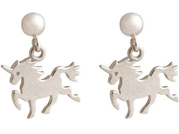 GEMSHINE Ohrringe mit Einhorn. Ohrhänger aus 925 Silber mit einer Länge von 2,5cm. Made in Spanien. Im eleganten Geschenketui geliefert. – Bild 3