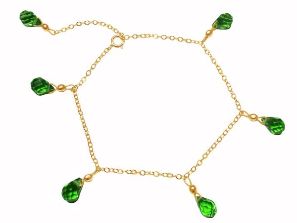 Gemshine - Damen - Armband - Vergoldet - Peridot - Tropfen - Facettiert - Grün - Größenverstellbar