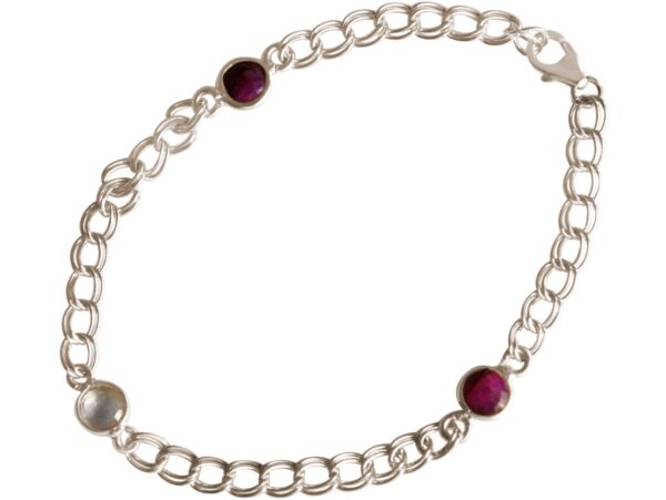 Gemshine - Damen - Armband - 925 Silber - Rubin - Rosenquarz - Rot - Rosa - Kette - Geschmeidig