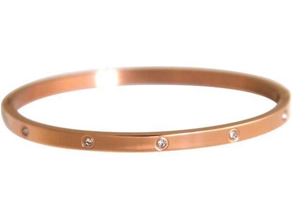 Gemshine - Damen - Armband - Armreif - WISHES - Sparkle - Glanz - Funkeln - Rose Gold - 4 mm