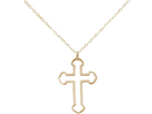 Gemshine  - Unisex - Anhänger - Vergoldet - 925 Sterling Silber - Kreuz - Vergoldete Halskette - 45 cm